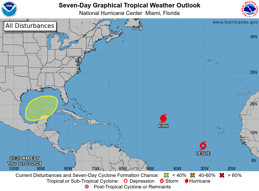 Leslie ya es una tormenta tropical en el Atlántico el huracán Kirk