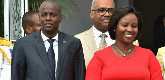 Jovenel y Martine Moise son vistos en el Palacio Nacional en Puerto Príncipe, Haití, el 23 de mayo de 2018