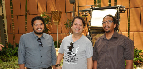 Poetas y músicos. Frank Báez, Homero Pumarol y Fernando Soriano.