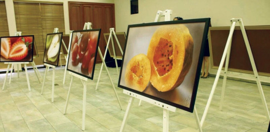 Tema. En la exposición se visualizan frutos y vegetales cotidianos.