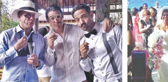 Invitados. Los amigos de la pareja se encargaron de mantener a la gente informada sobre los respectivos acontecimientos al subir a las redes sociales fotografías y videos de las bodas.