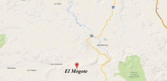 Ubicación de El Mogote al sur de la ciudad de Jarabacoa, en la provincia La Vega.