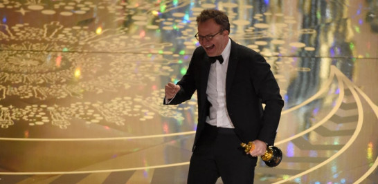 Tom MacCarthy, director de Spotlight, que esta madrugada ganó el Oscar como Mejor Película, en la 88 ceremonia de la Academia de Hollywood, celebrada en el teatro Dolby.