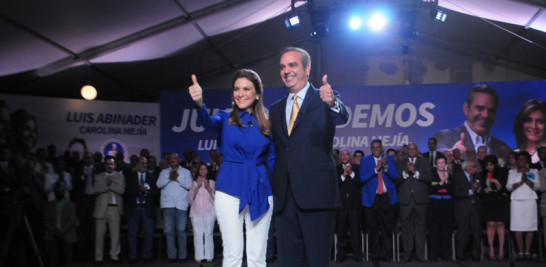 Binomio. Luis Abinader y Carolina Mejía representarán al PRM en los próximos comicios del 15 de mayo.