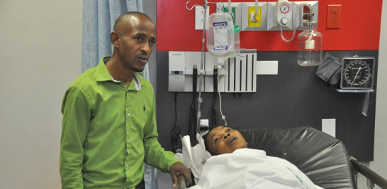 Monise Jean Giber, nacional haitiana que resultó herida en accidente. Permanecía hospitalizada la mañana de este lunes.