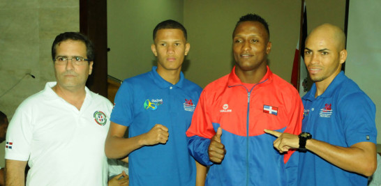 Eduardo Lorenzo, atleta de tiro al plato; el boxeador Leonel de los Santos, el judoca Wander Mateo, y el púgil Héctor Luis García.