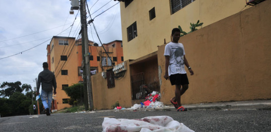 Crimen. La calle Las Caobas, en Vista Hermosa, Santo Domingo, donde cayó asesinado el cardiólogo y general retirado de la Policía Nacional, José Minervino Toribio, mientras se ejercitaba ayer en la mañana..