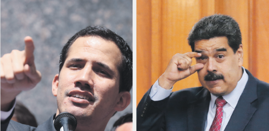 PRESIDENTES. Juan Guaidó, jefe del Parlamento en Venezuela y quien se autoproclamó presidente interino
(izquierda), rechazó ir a un diálogo propuesto por el presidente Nicolás Maduro, a quien considera ilegítimo