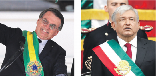 Jair Bolsonaro, de Brasil y López Obrador, de México.