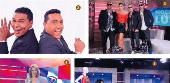 Raymond Pozo y Miguel Céspedes transmiten su programa por el 9. 3. Noche de Luz (Antena Latina). 4. Milagros Germán se pasó a los domingos, por el canal 11. 5. Con Jatnna, canal 9.