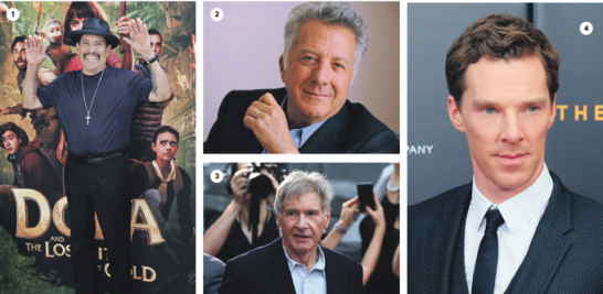 1- Danny Trejo. 2-Dustin Hoffman. 3- Harrison Ford. 4- Benedict Cumberbatch.