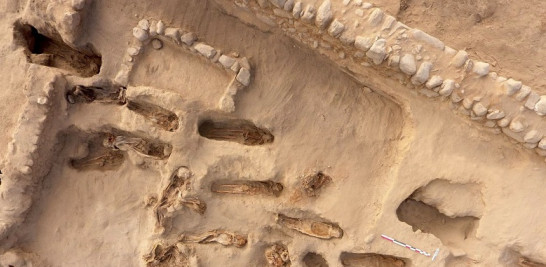 Se trata de uno de los descubrimientos arqueológicos más importantes de las últimas décadas en América, según el arqueólogo Gabriel Prieto, director de las excavaciones realizadas en la costa norte de Perú. EFE/ Luis Puell/ Agencia Andina