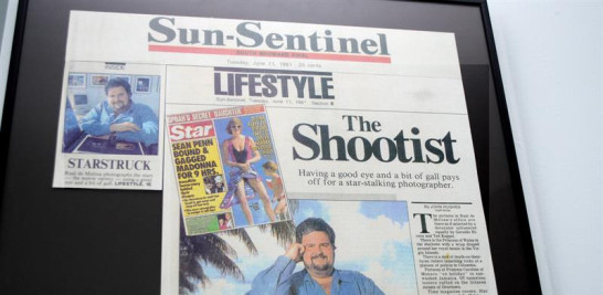 Reproducción de una portada del 11 de junio de 1991 del periódico "The Sun Sentinel" dedicada a Raúl de Molina. EFE/Antoni Belchi.