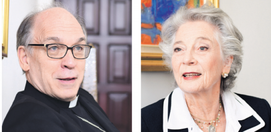 Monseñor Víctor Masalles y Christine Vollmer. RAÚL ASENCIO