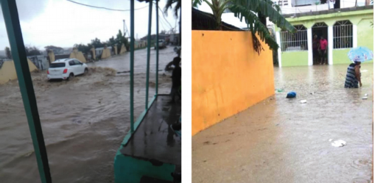 Viviendas, comercios y escuelas también resultaron inundadas tras los intensos aguaceros en el Cibao. EDGAR LANTIGUA