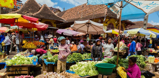 Mercado de Analakely, en Antananarivo, capital de Madagascar.