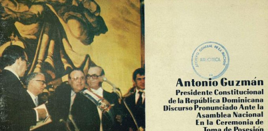 El expresidente de la República, Antonio Guzmán, en su acto de juramentación el 16 de agosto de 1978
