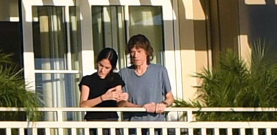 Mick Jagger y su pareja actual, la bailarina Melania Hamrick, en un hotel de Laguna Beach (California)