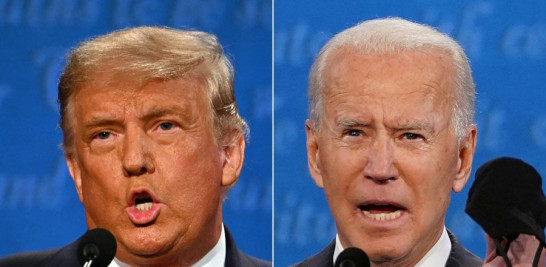 Donald Trump y Joe Biden se mostraron mucho más calmados que en el primer debate. AFP