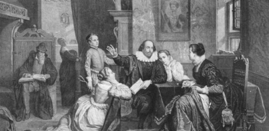 Aunque los grabados muestren a Shakespeare leyendo sus obras a su familia, ni vivió con ella ni es probable que su mujer y sus hijos pudiesen leerlas. En la Inglaterra rural del siglo XVI no había mucha oportunidad de aprender a leer.