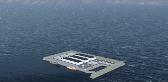 La isla de la energía eólica, con decenas de aerogenardores al fondo (The Danish Energy Agency)