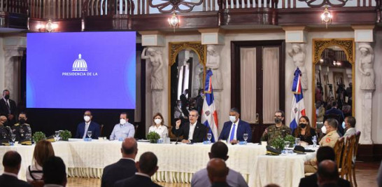 El presidente Luis Abinader ofreció ayer una rueda de prensa en el Palacio Nacional para anunciar el Plan de Seguridad. JOSÉ A. MALDONADO