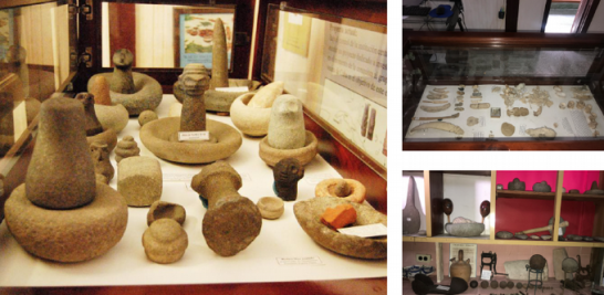 Algunas de la s piezas taínas que se exponen en el museo, las cuales son originales y recolectadas durante más de 50 años por su fundador, César Estrella Bruzzo. LD