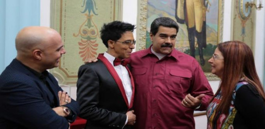 Bonny Cepeda durante su encuentro con Nicolás Maduro.