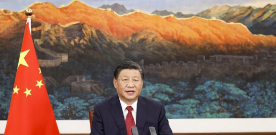 El presidente chino, Xi Jinping, pronuncia un discurso mediante enlace de vídeo en el debate general de la 76 sesión de la Asamblea General de las Naciones Unidas desde Beijing, capital de China, el 21 de septiembre de 2021. (Xinhua/Huang Jingwen)