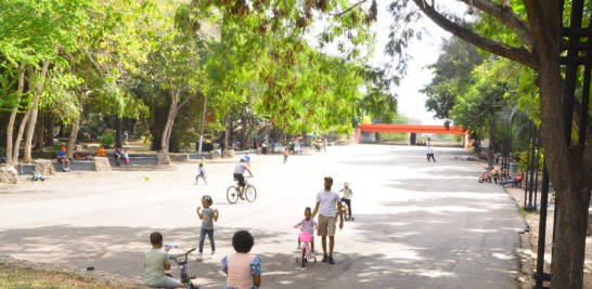 Decenas de niños son lleavdos por su padres a montar bicletas o a correr sobre patines en el parque Mirados Sur. Foto: Leonel Matos/LD.