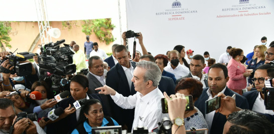 El presidente Abinader al hacer su pronunciamiento esta mañana. Foto: JA Maldonado / LD