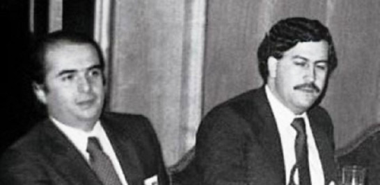 Pablo Escobar junto a Alberto Santofimio.