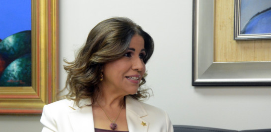 Margarita Cedeño, aspirante presidencial del PLD, durante su entrevista con Listín Diario. Leonel Matos / LD