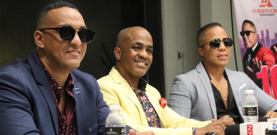 Manuel Piano, Alberto Cruz y Rafael Berroa durante la rueda de prensa la noche del lunes en el hotel Jaragua.