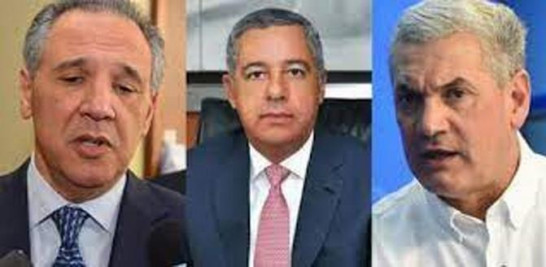 Los exministros Donald Guerrero, José Ramón Peralta y Gonzalo Castillo, principales implicados en caso Calamar. Foto de archivo/LD.
