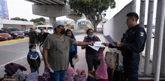 Migrantes en frontera sur de Mexico