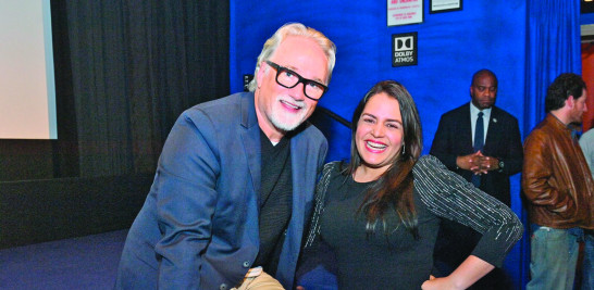 El director de cine David FIncher junto a Valerie Hernández.