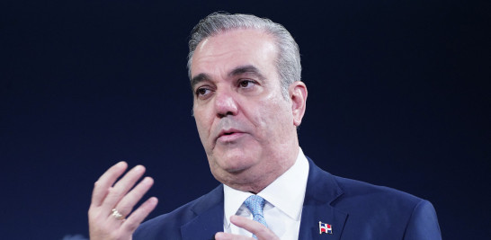 NEW YORK, NEW YORK - SEPTEMBER 23: President H.E. Luis Abinader of the Dominican Republic speaks onstage during the 2024 Concordia Annual Summit at Sheraton New York Times Square on September 23, 2024 in New York City.   Riccardo Savi/Getty Images for Concordia Summit/AFP (Photo by Riccardo Savi / GETTY IMAGES NORTH AMERICA / Getty Images via AFP)