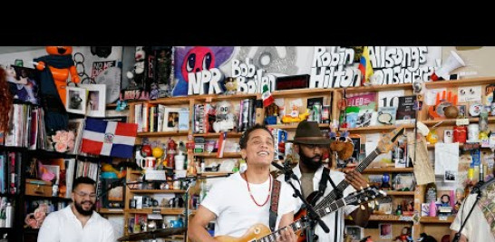 Felix Contreras | May 15, 2024
To listen to Yasser Tejeda's music is to hear the past, present and future.

He is a gifted guitar player originally from the Dominican Republic and a graduate of the acclaimed Berklee College of Music. As you can see and hear in his turn behind the Tiny Desk, Tejeda is intentional about drawing on his ancestral background, his studies and his musical vision in his work. He deftly combines traditional Dominican music with jazz and rock in performances that move the hips as well as minds.

According to his notes prepared for this performance, "En El Naranjo" and "Amor Congo" are based on a traditional Dominican rhythm called "congos del espiritu de santo de Villa Mella." "La Vereda" is a fusion of a traditional style called "Sarandunga de Baní" with rock and jazz, while "Todo Va A Marchar" is his exploration of Congolese guitar and kompa from Haiti mixed with Dominican merengue.

There will not be a quiz given after you watch this performance, but the music of Yasser Tejeda and his talented band resonates so much more when you consider the history behind the passion of the performances.

SET LIST
"En El Naranjo"
"Amor Congo"
"La Vereda"
"Todo Va A Marchar"

MUSICIANS
Yasser Tejeda: vocals, electric guitar
Kyle Miles: bass, vocals
Jonathan "Jblak" Troncoso: drums, congas, maracas, vocals 
Francis Peña: drums, maracas, vocals
Mario Castro: tenor sax, keyboards 

TINY DESK TEAM
Producer: Felix Contreras
Director/Editor: Maia Stern
Audio Technical Director: Kwesi Lee
Host/Series Producer: Bobby Carter
Videographers: Maia Stern, Joshua Bryant, Kara Frame
Audio Engineer: Neil Tevault
Production Assistant: Elle Mannion
Photographer: Michael Zamora
Tiny Desk Team: Hazel Cills, Ashley Pointer
Executive Producer: Suraya Mohamed
Series Creators: Bob Boilen, Stephen Thompson
VP, Visuals and Music: Keith Jenkins

#tinydesk #nprmusic #yassertejeda