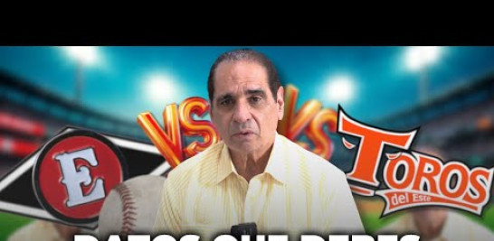 Los datos esenciales que debes conocer de la final entre Toros y Escogido

También le pude interesar estos videos:

Soto pega jonrón por segunda noche consecutiva https://youtube.com/shorts/cLlIcAOc7PI

Junior Caminero "envia jonrón" https://youtube.com/shorts/vLqkjxD8Tj8

Los posibles cambios en Grandes Ligas https://youtube.com/shorts/70UULhTXrPg

Rafael Devers pegó sencillo al jardín central para dejar en el terreno a los Orioles de Baltimore https://youtube.com/shorts/nOO8PuLNdGQ

Más noticias en https://www.listindiario.com/el-deporte

Suscríbete al canal  https://bit.ly/335qMys

Síguenos
Twitter  https://twitter.com/ElDeporteListin

Facebook  https://www.facebook.com/listindiario 

Instagram https://www.instagram.com/listindiario/