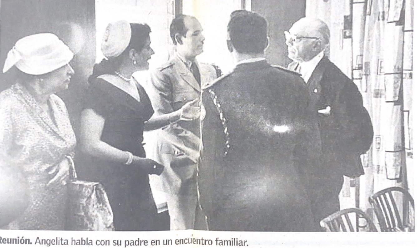 Angelita Trujillo y su padre, Rafael Leonidas Trujillo Molina, en una reunión
