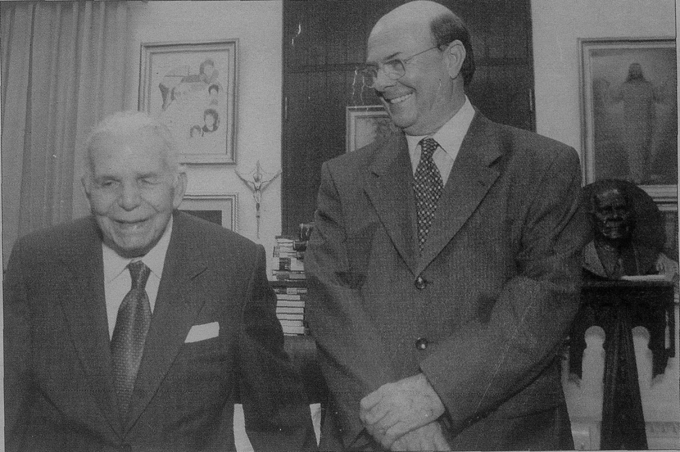 Reunión de Joaquín Balaguer e Hipólito Mejía después de las elecciones