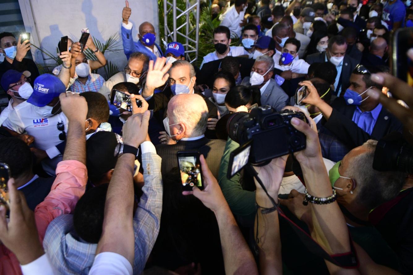 Abinader durante la celebración de su triunfo en el  2020