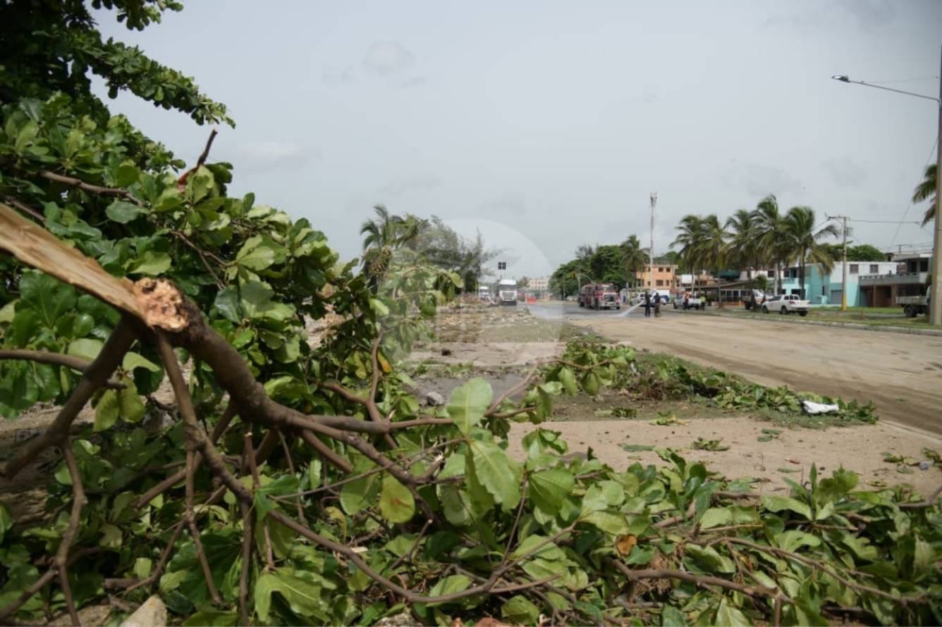 Autopista 30 de Mayo en el Distrito Nacional tras paso de huracán Beryl
