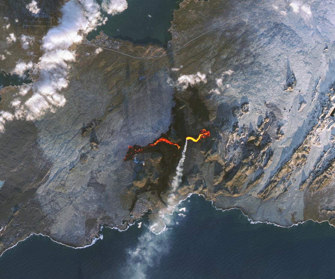 El satélite Landsat 9 capturó esta imagen de lava