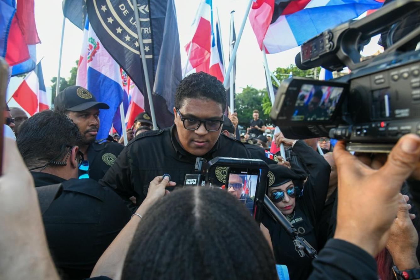 Angelo Vásquez en protesta del caso Senasa.