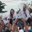 Luis Abinader junto a las candidatas Carolina Mejía y Faride Raful. JORGE CRUZ/LISTÍN DIARIO
