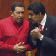 Nicolás Maduro y Hugo Chávez. AP