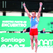 Audrys Nin Reyes luego de hacer un salto en los Juegos Panamericanos de Santiago.