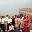 Fotografía muestra a las privadas de Libertad de Najayo Mujeres, quienes exponieron piezas artesanales en Feria Internacional de Arte Contemporáneo 2024.